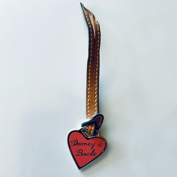 DOONEY & BOURKE Enamel Heart Pink CharmKey Fob Replacement with 5” Leather Strap - Picture 4 of 6